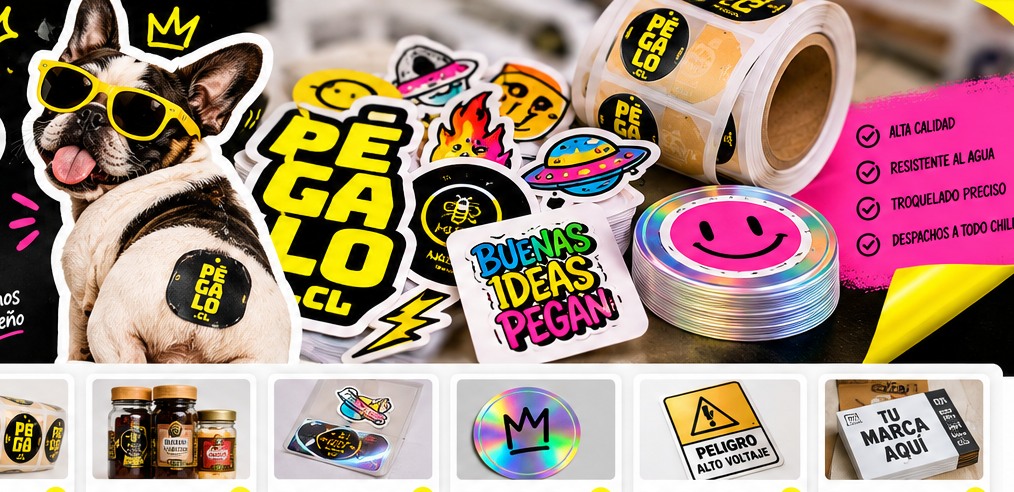 Colección colorida de stickers personalizados